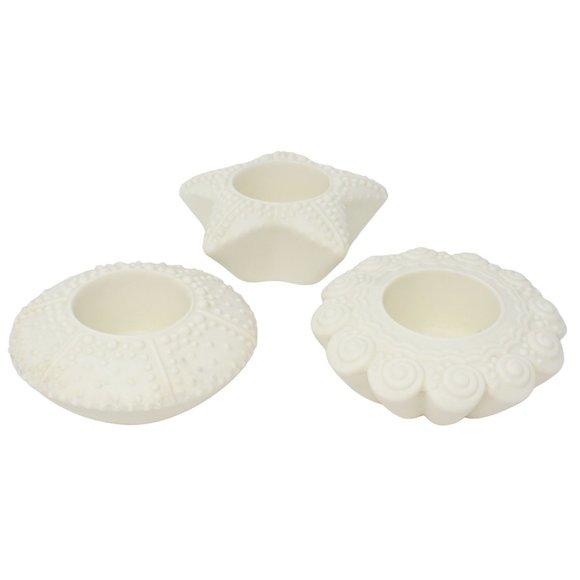 PartyLite Other - VTG Partylite Retired 3PC Sea Drifters Bisque Shells Tealights Candle Holders